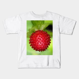 Red berry of Potentilla indica - mock strawberry Kids T-Shirt